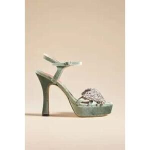 Custommade Arla Crystal Upper Heels Green Size 41 US 10.5 NWB